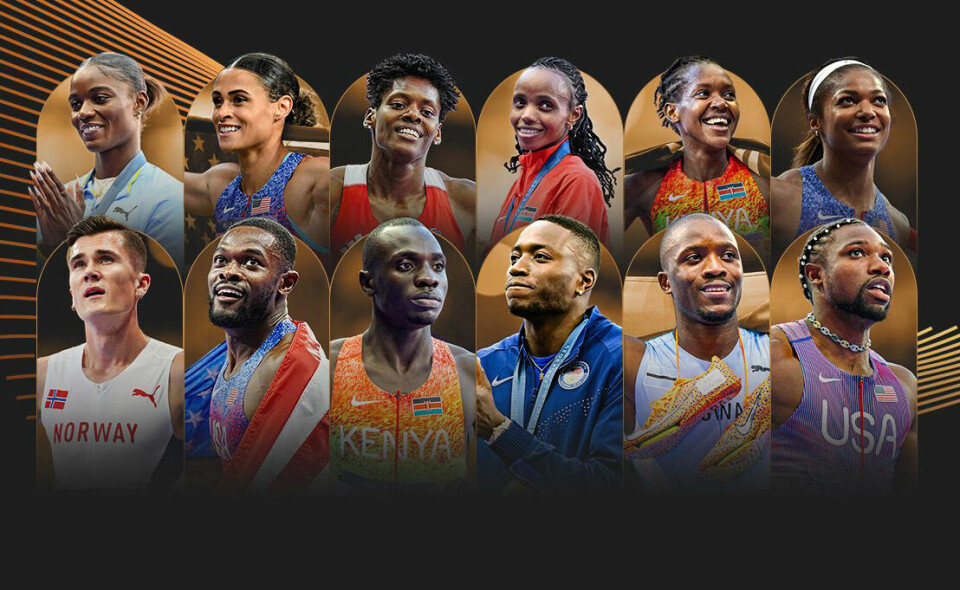 Seks kvinner og seks menn er av World Athletics nominert i kategorien baneløp. (Foto: World Athletics) Seks kvinner og seks menn er av World Athletics nominert i kategorien baneløp. (Foto: World Athletics)