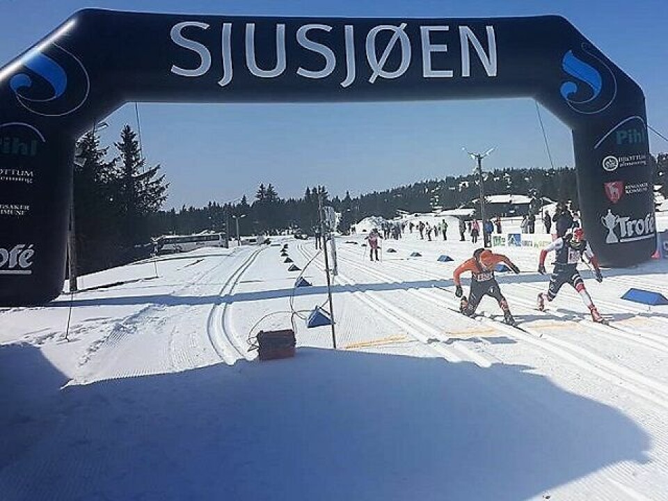 Håvard Solås Taugbøl brøt Håvard Hansens seiersrekke i Troll Ski Maalfoto_95km.jpg