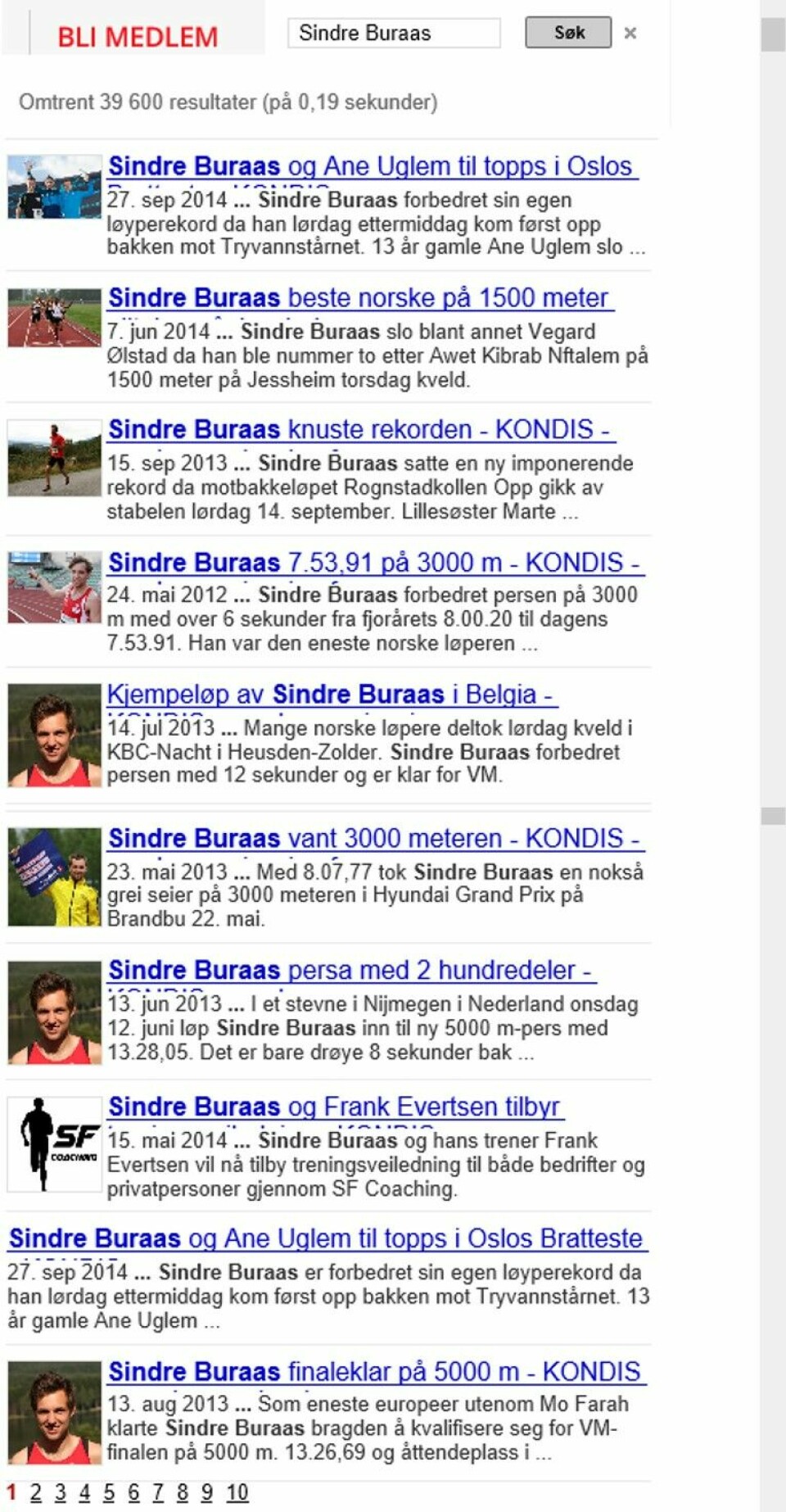 Fra Sindre til Buraas, 10 år med Olav på kondis.no Sindre-søk_kondis-no.jpg