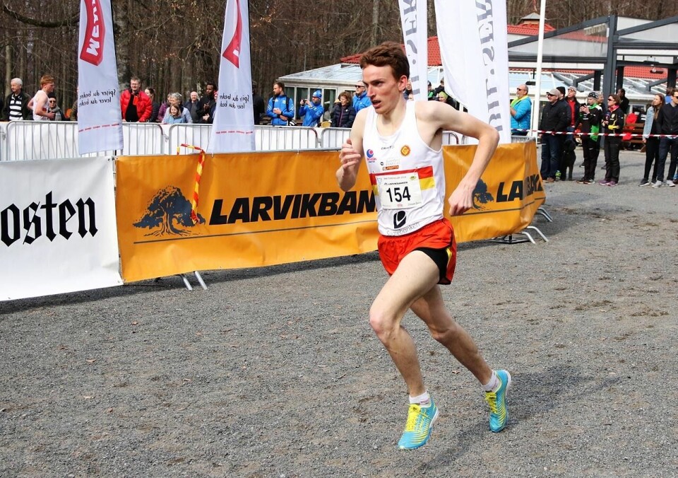 Marius Vedvik tok ein klar siger under NM terrengløp i Bøkeskogen i Larvik i vår. (Foto: Runar Gilberg) Marius Vedvik tok ein klar siger under NM terrengløp i Bøkeskogen i Larvik i vår. (Foto: Runar Gilberg)