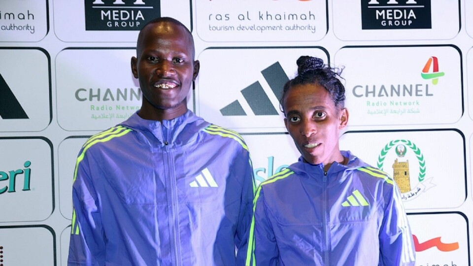 To av de største favorittene, Isaia Lasoi og Girmawit Gebrzihair, foran lørdagens halvmaraton i De forente arabiske emirater. (Foto: Giancarlo Colombo/Ras Al Khaimah Half Marathon) To av de største favorittene, Isaia Lasoi og Girmawit Gebrzihair, foran lørdagens halvmaraton i De forente arabiske emirater. (Foto: Giancarlo Colombo/Ras Al Khaimah Half Marathon)