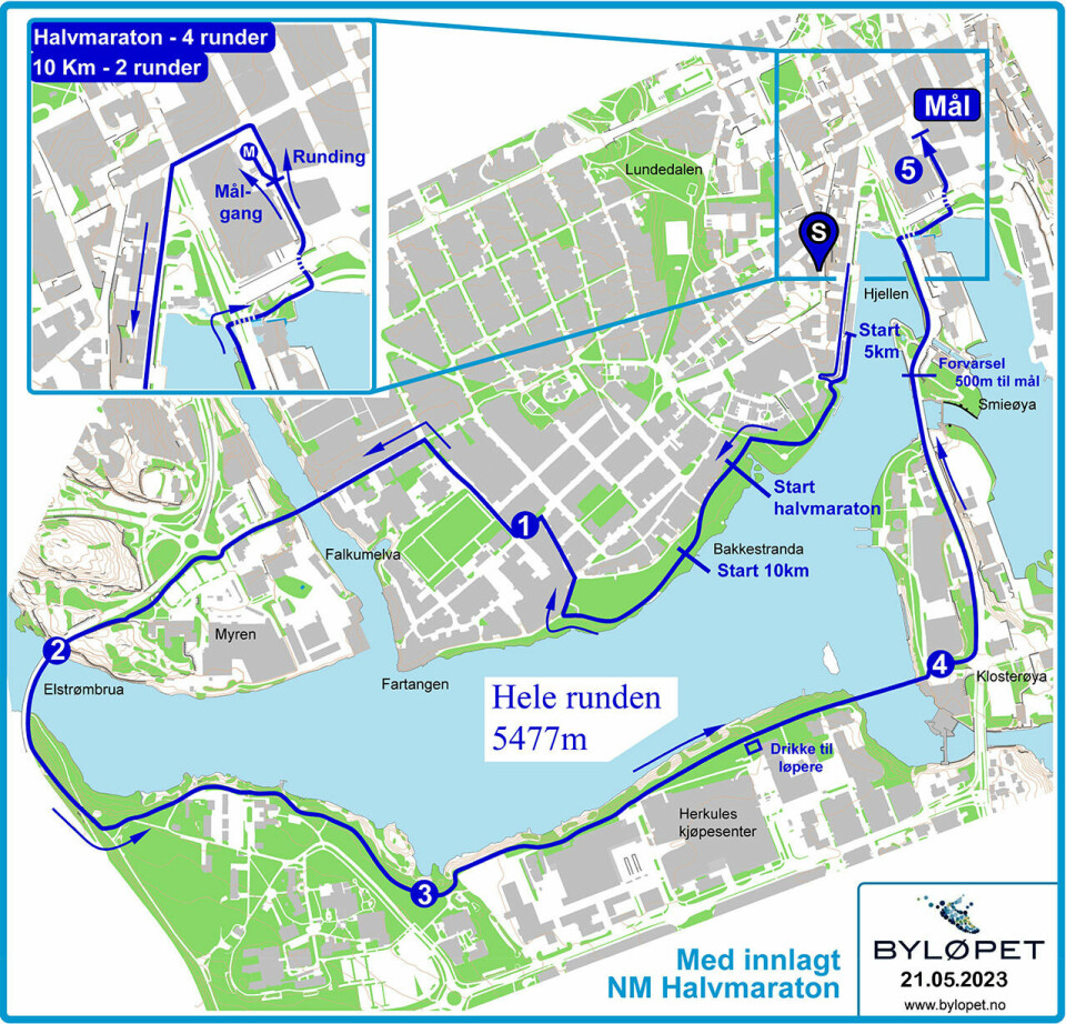 Byløpet i Skien byr også på NM halvmaraton søndag 21. mai Løypekartet-2023.jpg