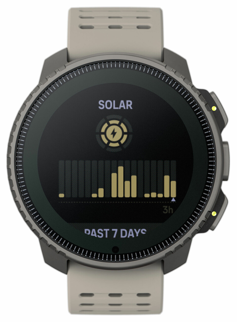 Ny Suunto Vertical adventure-klokke lades i sollys SuuntoVertical_TitaniumSolarSand-front-Solar.jpg