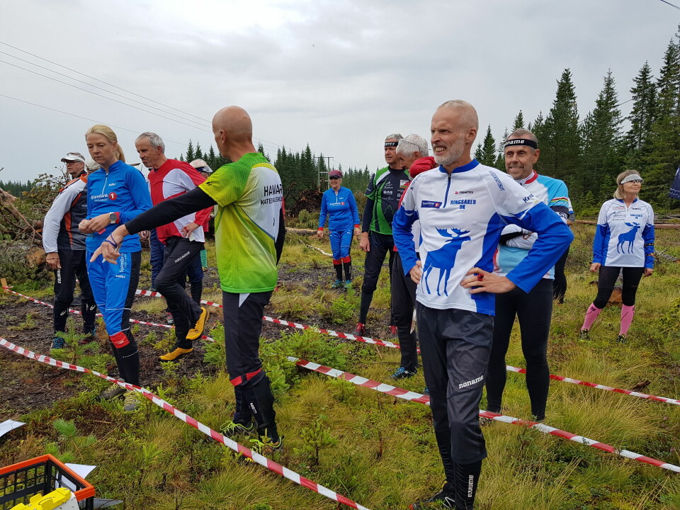Bløt start på høstsesongen for bedrifts-o-løperne på Hedmarken Tom R¢ise konsentrert f¢r start, var raskest i 4,5 km l¢ypa.jpg