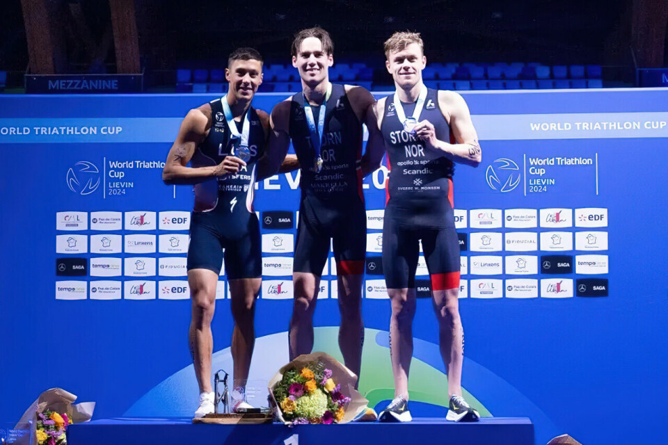 Triatlontriumf i verdenscupen for Vetle Thorn og Casper Stornes pallen.jpg