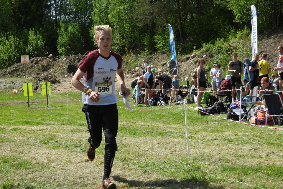 Norges lag til EM i orientering Lukas Liland vant H21E