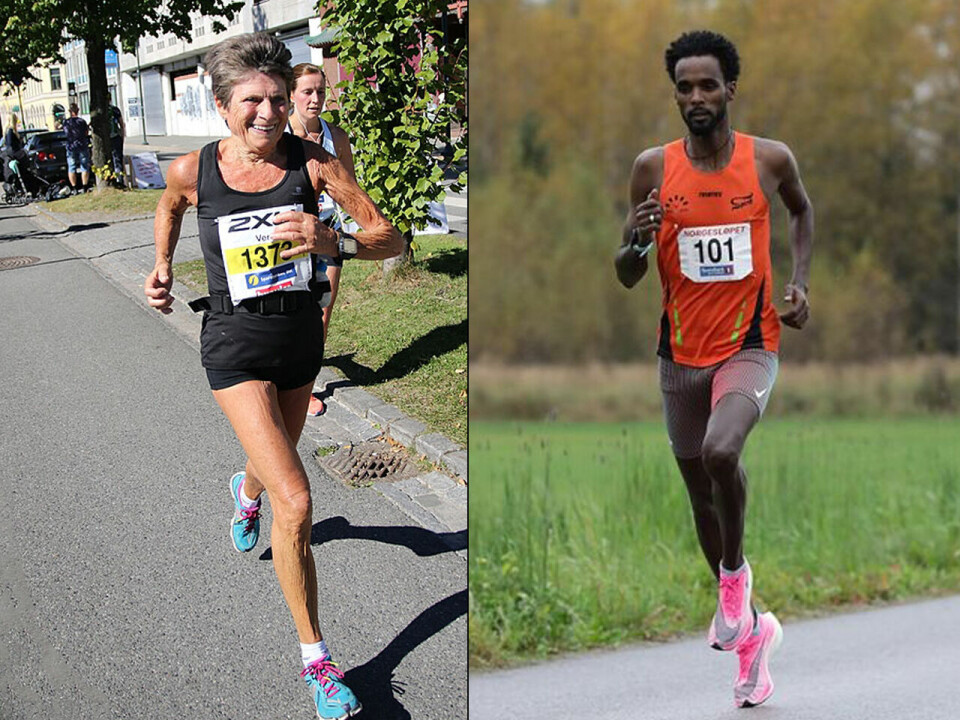 Vera Nystad, her fra Drammen maraton i 2016 og Zerei Kbrom, fra Norgesløpet 2020, var de beste på halvmaraton i 2021 - etter omregning ut fra veterantabellene. (Foto: Heming Leira og Bjørn Hytjanstorp) Vera Nystad, her fra Drammen maraton i 2016 og Zerei Kbrom, fra Norgesløpet 2020, var de beste på halvmaraton i 2021 - etter omregning ut fra veterantabellene. (Foto: Heming Leira og Bjørn Hytjanstorp)