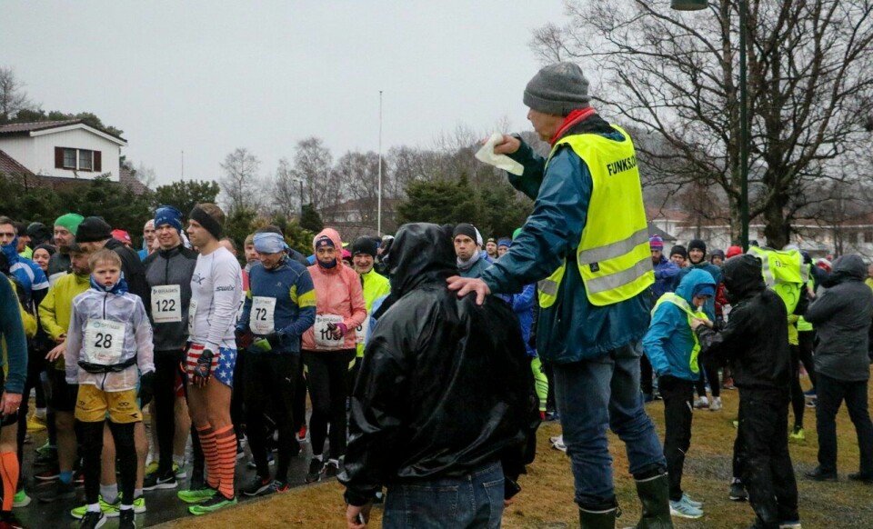 Gode vinnertider på årets våteste dag i Ålesund Halv_start