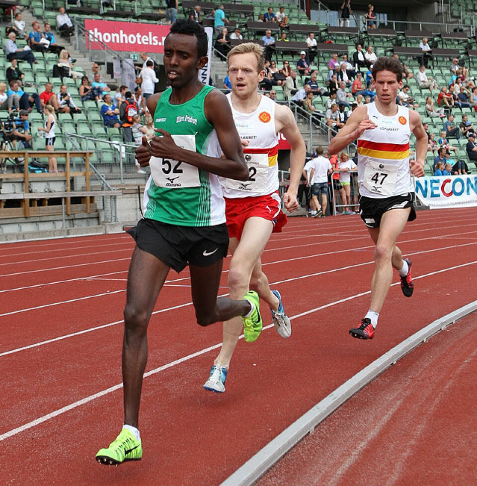 Åpningsstevne Bislett: Vedvik nordisk mester på 10 000 m 3000m_B-heat_Abdikadis_Abdi_B_Lillefosse_M_Hjellum_A20G2629.jpg