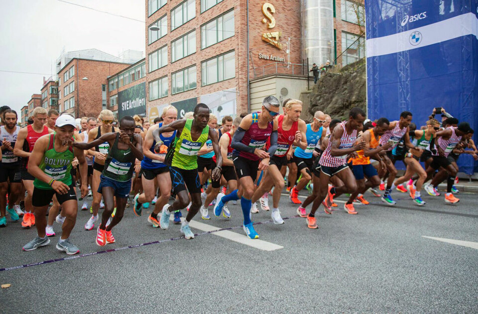 Starten går for Stockholm Marathon 2021. (Foto: ASICS Stockholm Marathon) Starten går for Stockholm Marathon 2021. (Foto: ASICS Stockholm Marathon)