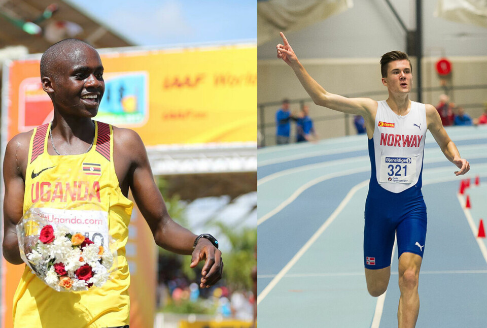 De er verdens beste tenåringer på henholdsvis 5000 og 1500 m. Nå møtes Jacob Kiplimo og Jakob Ingebrigtsen til dyst på 3000 m. (Foto: IAAF og Helge Langen) De er verdens beste tenåringer på henholdsvis 5000 og 1500 m. Nå møtes Jacob Kiplimo og Jakob Ingebrigtsen til dyst på 3000 m. (Foto: IAAF og Helge Langen)