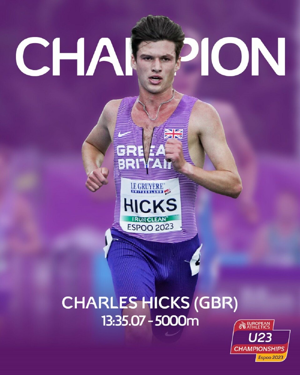 Vebjørn Hovdejord med 13. plass da Rabi brøt 5000 m i U23-EM Charles Hicks.jpg