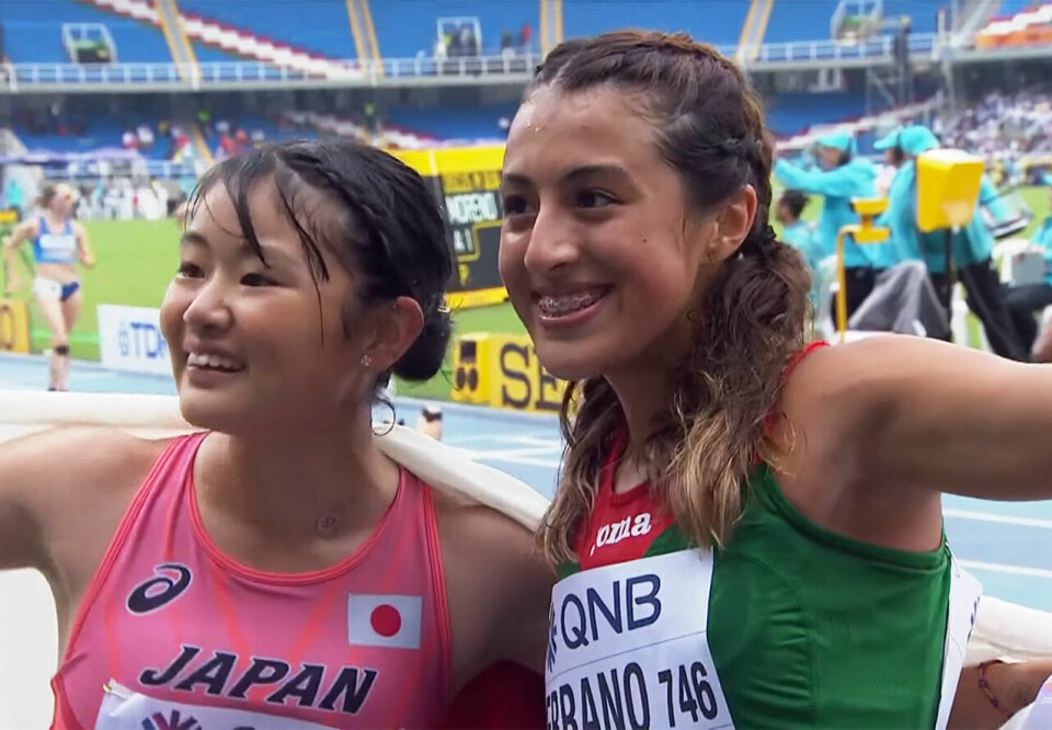 27. plass til Maren Karlsen Bekkestad på 10000 m kappgang i U20-VM 10000mkappgang-vinnerduoen.jpg