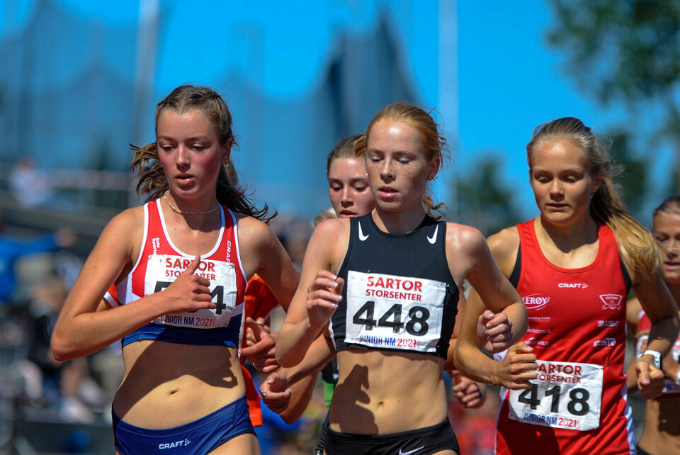 Dette er de tre jentene som tok medaljene på 3000 meter: Sigrid Alvik, Ina Halle Haugen og Nora Bergan.(Alle bilder: Arne Dag Myking) Dette er de tre jentene som tok medaljene på 3000 meter: Sigrid Alvik, Ina Halle Haugen og Nora Bergan.(Alle bilder: Arne Dag Myking)