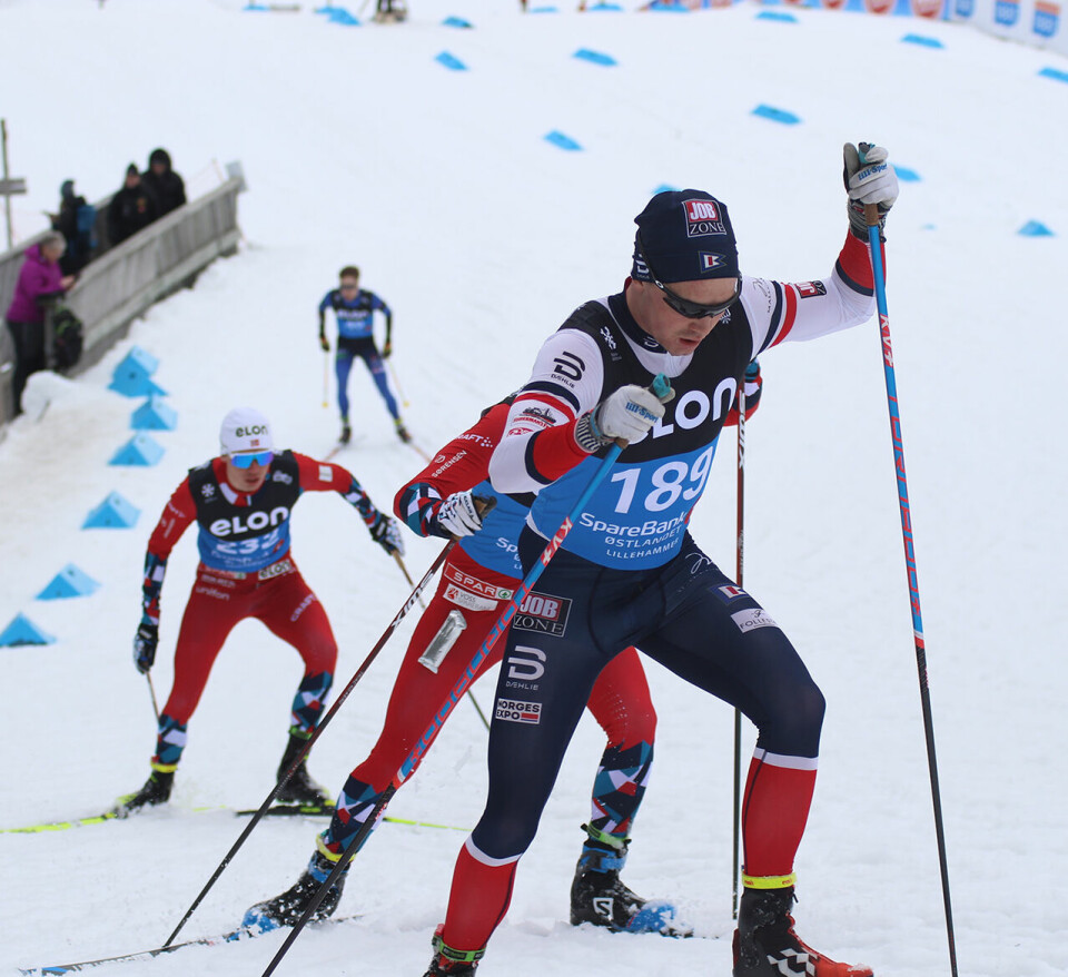 Selma Løchen Engdahl og Petter Myhr støtter hverandre i satsingen på hver sin idrett Petter-Myhr-NM-50-km-2024-foto-Rolf Bakken.jpg