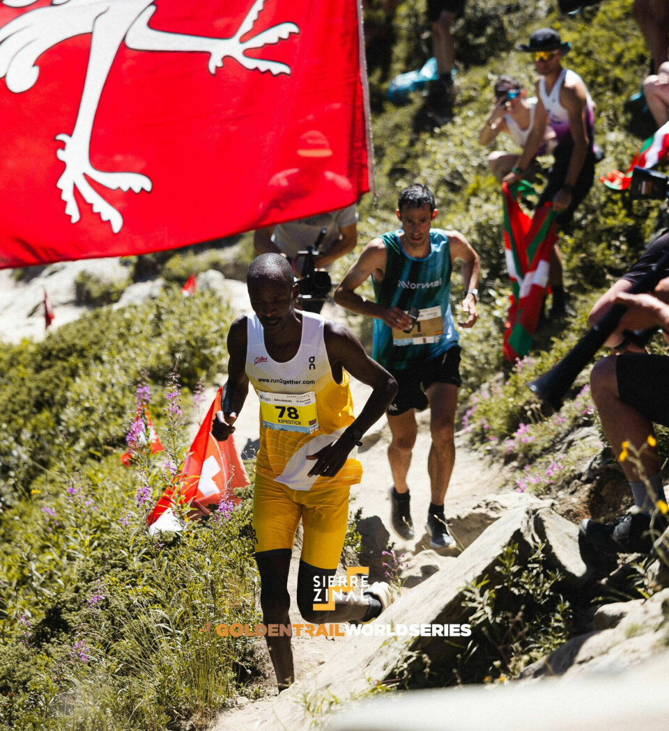 Kilian Jornet satte løyperekord og vant Sierre-Zinal for tiende gang Kiprotich-og-Jornet.jpg