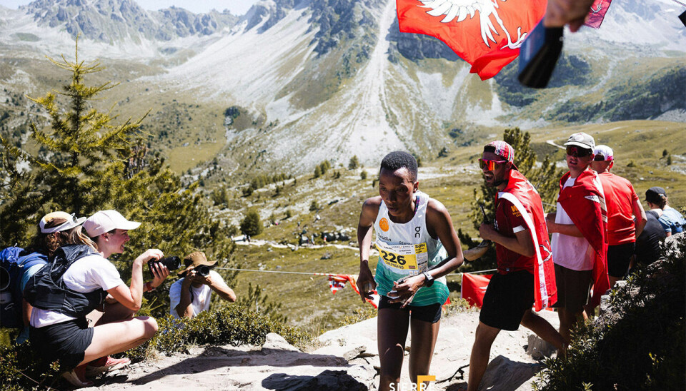 Joyline Chepngeno underveis mot seier i Sierre-Zinal i fjor.