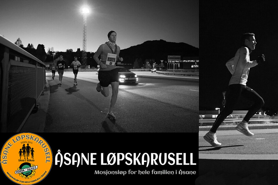 Løperne i Åsane Løpskarusell starter med å krysse hovedveien ut fra Bergen, E39, og deretter bærer det inn på mer landlige grusveier rundt Liavatnet. (Foto/collage: Arne Dag Myking) Åsane Løpskarusell