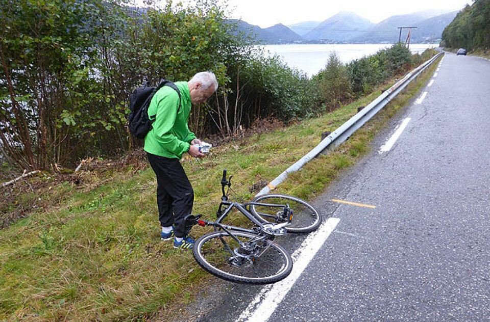 Vendepunkt i løypa: Ved enden av rekkverk på utkøyrsle 10.550 m frå start ved STIL-stova. Vendepunkt i løypa: Ved enden av rekkverk på utkøyrsle 10.550 m frå start ved STIL-stova.