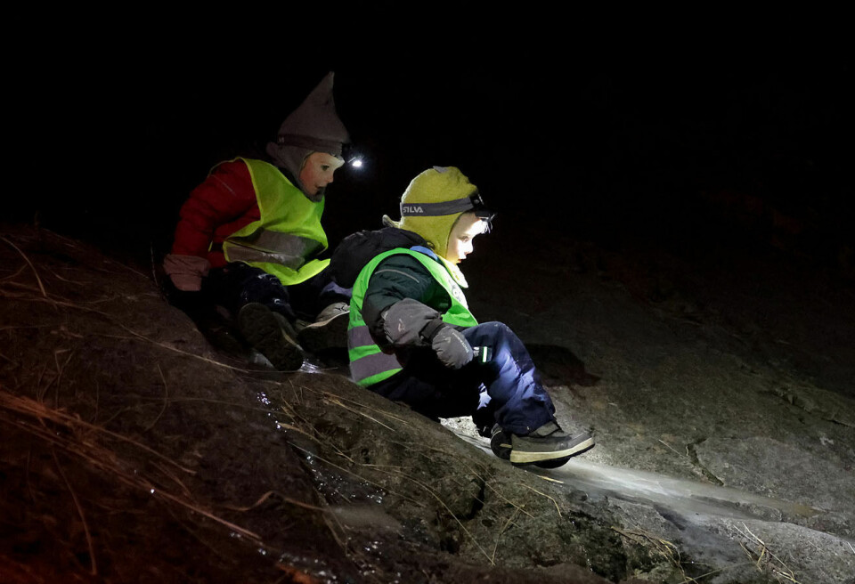 Mange barn fikk prøve seg på fjelltur i mørket 1U9A7259.jpg