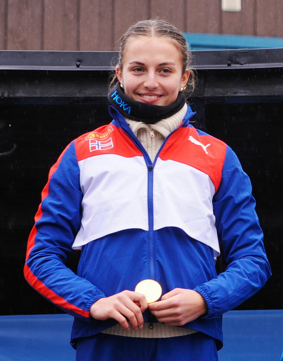 Kondis' gullsko til Karoline Bjerkeli Grøvdal og Jakob Ingebrigtsen Ingeborg-Oestgaard-nordisk-terreng-foto-Arne-Dag-Myking.jpg