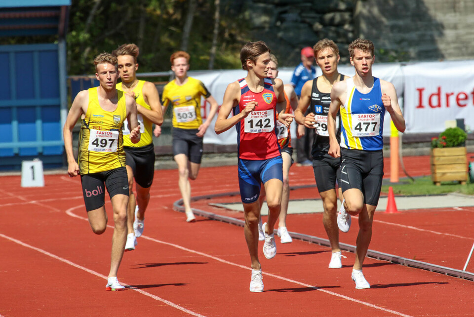 Mange stusset på forsøksheatene i U-23 på 1500 meter for menn i junior-NM 3J6A2033.jpg