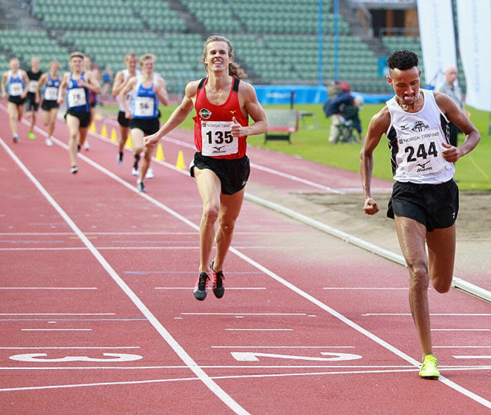 Mange gode tider på Bislett under Norwegian Grand Prix 1500m_menn_A-heat_Senay_Fissehatsion_vinner_etter_harejobb_i_3200m_paa_5000m_AZ3T4353.jpg