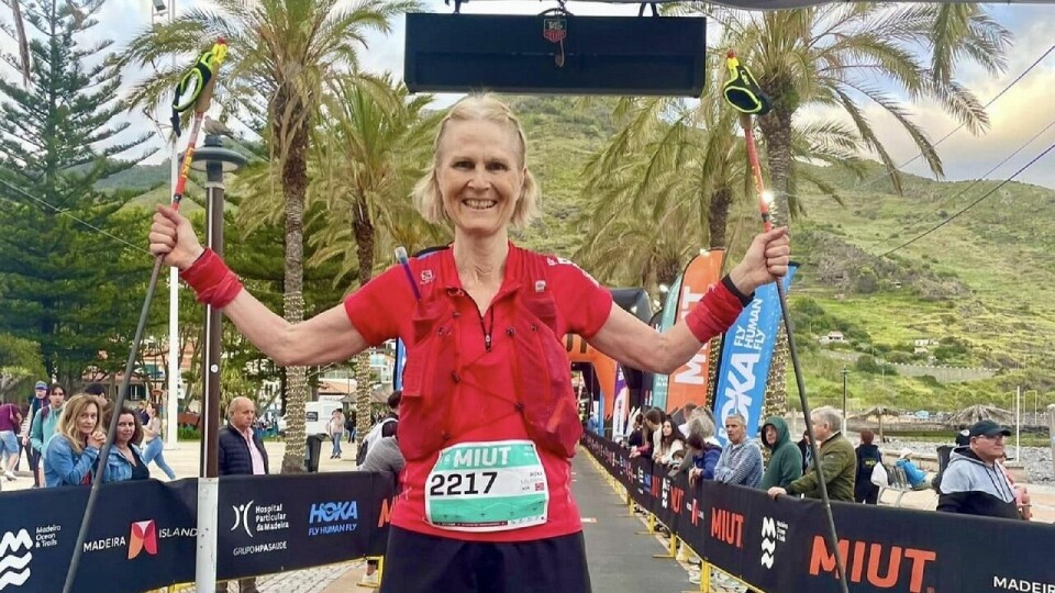 En fornøyd Mona Kjeldsberg i mål på Madeira Island Ultra Trail lørdag. (Foto: privat) En fornøyd Mona Kjeldsberg i mål på Madeira Island Ultra Trail lørdag. (Foto: privat)