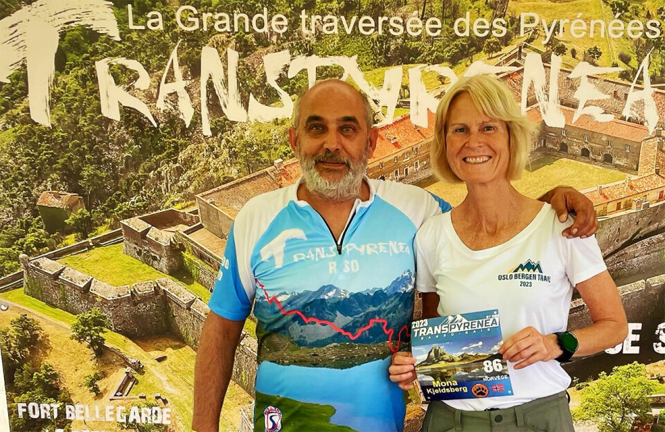 Mona Kjeldsberg er klar for den store traversen som følger Pyreneene fra Middelhavet til Atlanterhavet. (Foto: privat) Mona Kjeldsberg er klar for den store traversen som følger Pyreneene fra Middelhavet til Atlanterhavet. (Foto: privat)