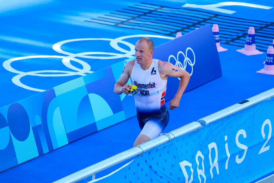 Målbilde avgjorde medaljefordelingen på mix-stafetten i triatlon i OL Kristian Blummenfelt løper_2.jpg