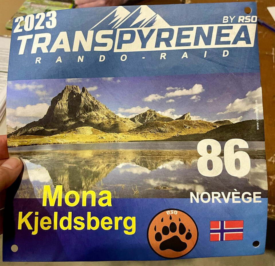 Mona Kjeldsberg starter på sin lange Transpyrenea-ferd i dag Mona-Kjeldsberg-startnummer.jpg