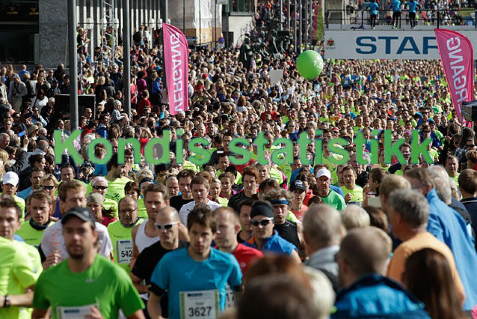 Rekorddeltagelse med over 7600 fullførende i norske maraton i fjor Kondis_statistikk_logo_groenn-640