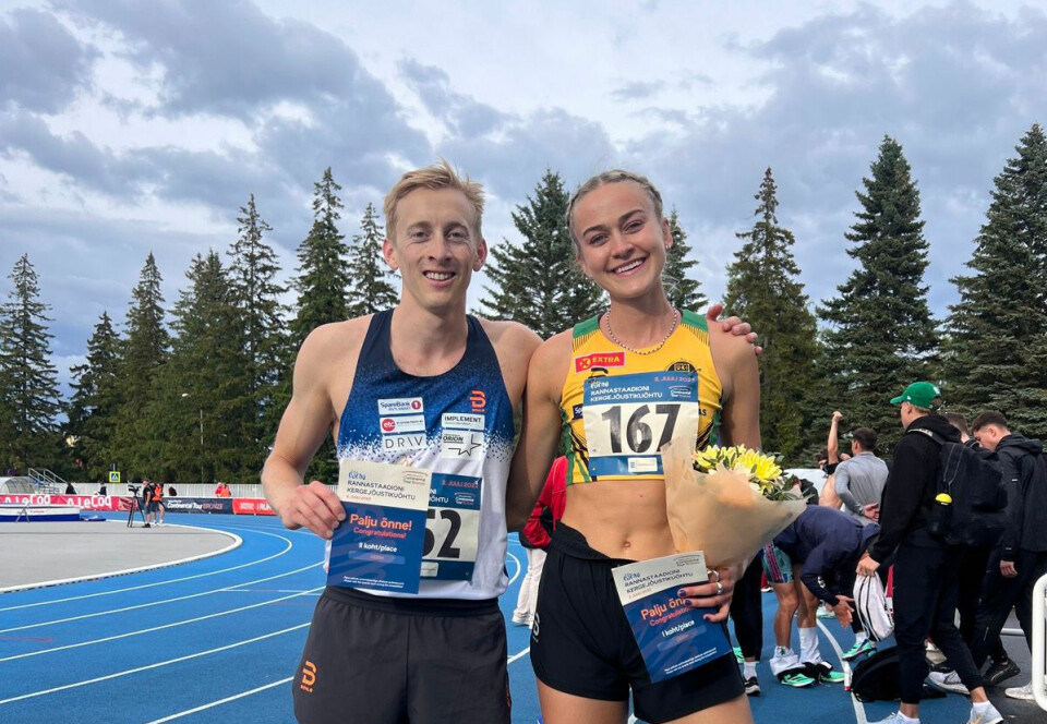 Even Brøndbo Dahl og Amalie Sæten kunne glede seg over gode løp på 1500 m i Estland. (Foto: privat) Even Brøndbo Dahl og Amalie Sæten kunne glede seg over gode løp på 1500 m i Estland. (Foto: privat)