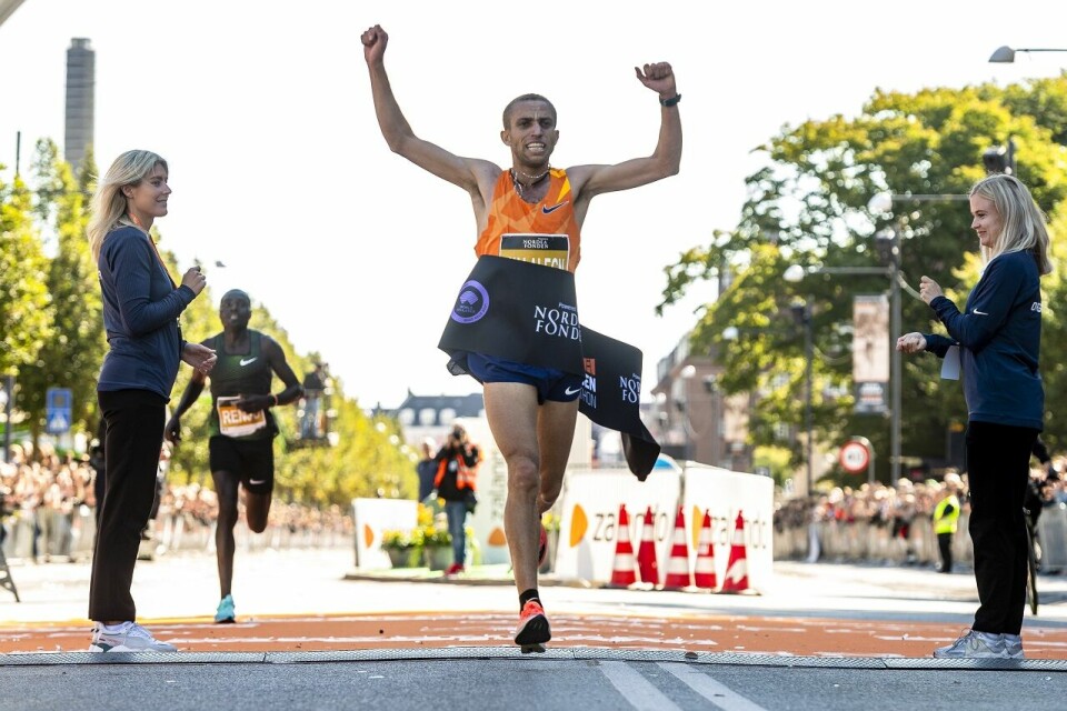 Amdework Walalegn vinner på imponerende 59:10. (Arrangørfoto) Copenhagen Half Marathon 2021