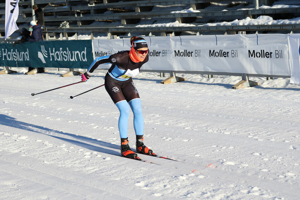 Marit Bjørgen og Henrik Haugland Syverinsen vant Holmenkollmarsjen E29A3835.JPG