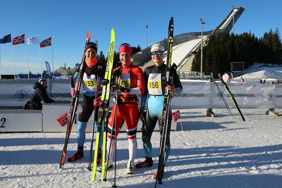 Marit Bjørgen og Henrik Haugland Syverinsen vant Holmenkollmarsjen E29A3959.JPG