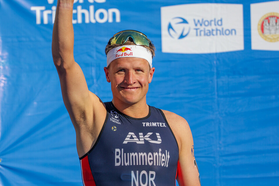 Kristian Blummenfelt har de siste årene vunnet det meste av det som kan vinnes innen triatlon. Her er han på en premiepall der han ikke vant, men ble nummer to: World Triathlon Cup i Bergen. (Foto: Arne Dag Myking) Kristian Blummenfelt har de siste årene vunnet det meste av det som kan vinnes innen triatlon. Her er han på en premiepall der han ikke vant, men ble nummer to: World Triathlon Cup i Bergen. (Foto: Arne Dag Myking)
