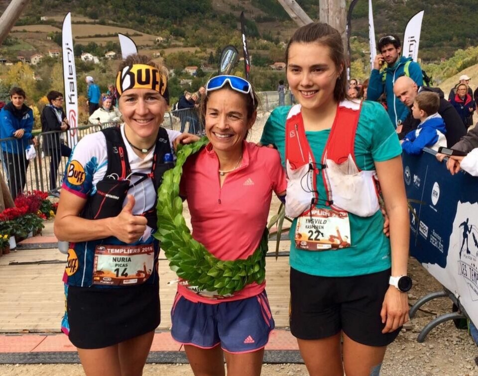 De tre beste kvinnene i Grand Trail des Templiers (foto: Biel Ràfols, Salomon Running). De tre beste kvinnene i Grand Trail des Templiers (foto: Biel Ràfols, Salomon Running).