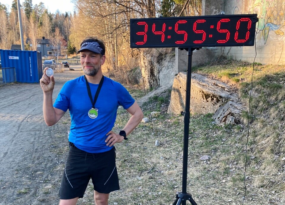 Harald Bjerke fra Romerike Ultraløperklubb vant Østmarka Backyard Ultra - Last Man Standing. (Foto: Jon Asphjell) Harald Bjerke fra Romerike Ultraløperklubb vant Østmarka Backyard Ultra - Last Man Standing. (Foto: Jon Asphjell)