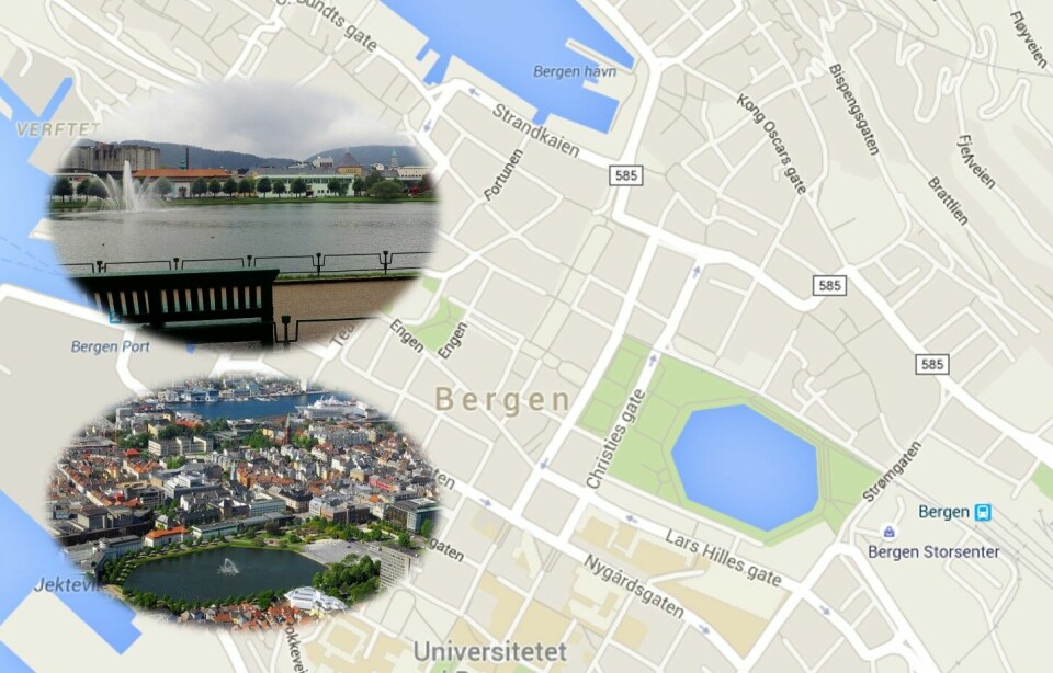 NM 100 km arrangeres midt i Bergen sentrum i 2016 Lille_Lungegårdsvann_montasje