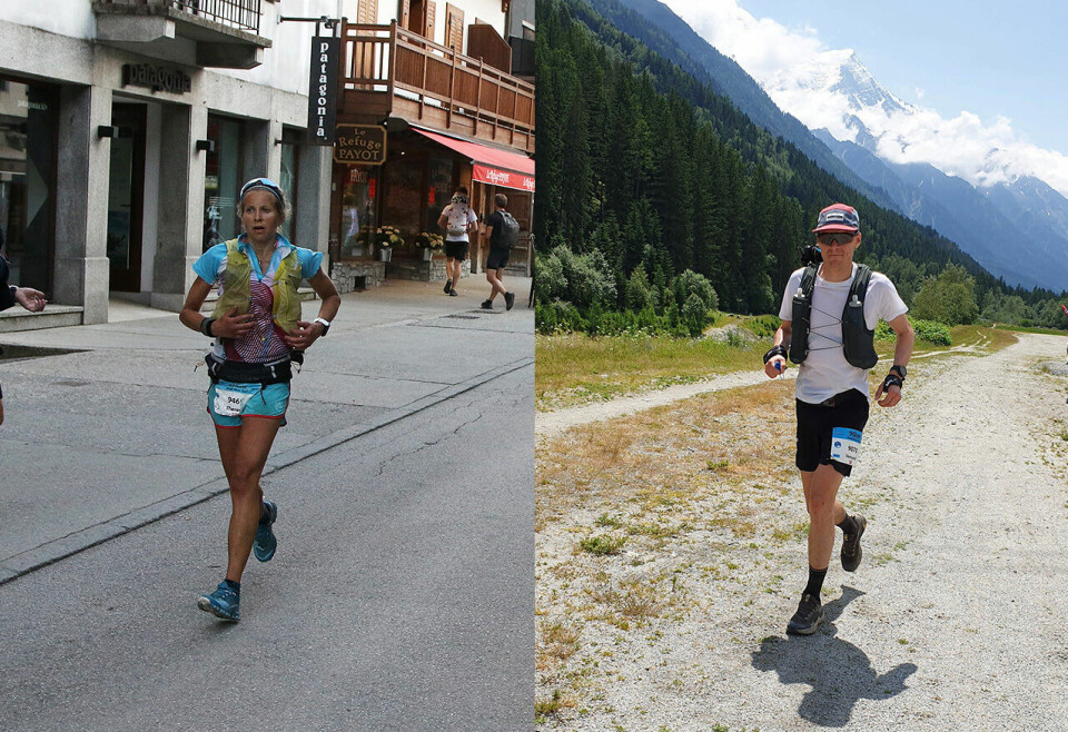 Vi ser Therese Sjursen løpe mot mål i gågata i Chamonix, mens Vemund Øvstehage er fotografert mens han ennå har ett fjell igjen å forsere. (Foto: Runar Gilberg) Vi ser Therese Sjursen løpe mot mål i gågata i Chamonix, mens Vemund Øvstehage er fotografert mens han ennå har ett fjell igjen å forsere. (Foto: Runar Gilberg)