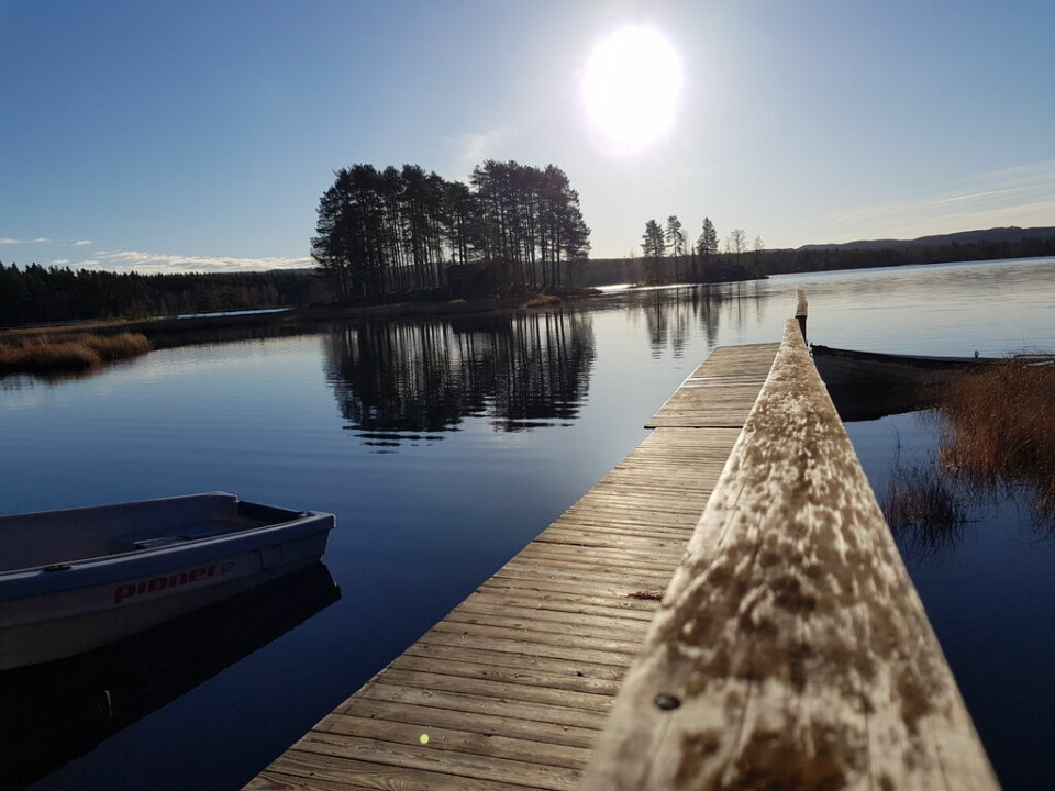 Gjetholmsjøen badet i sol. Gjetholmsjøen badet i sol.