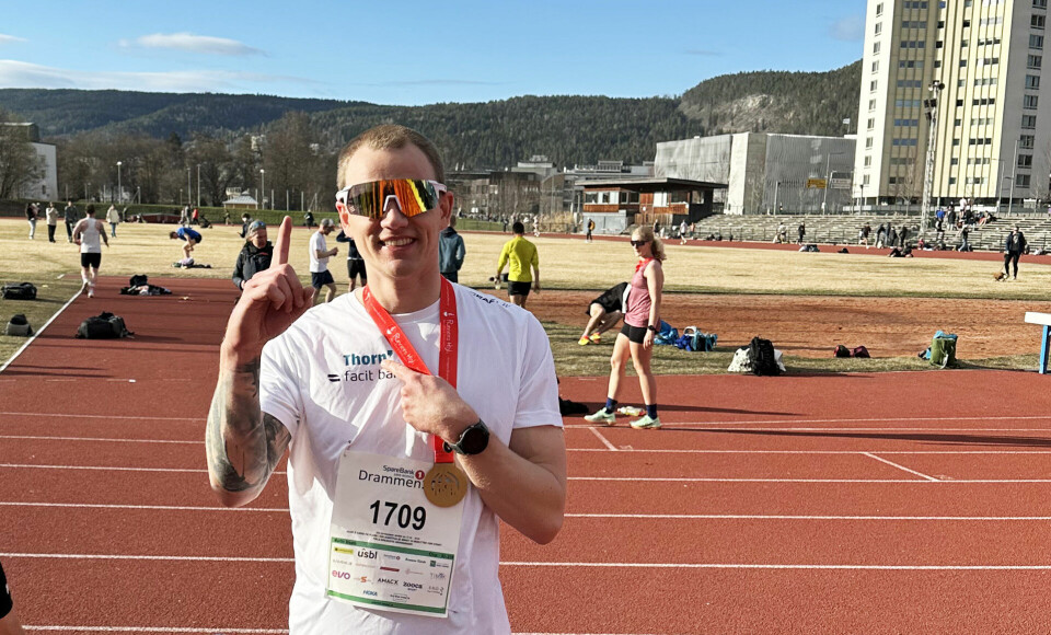 Martin Biseth var fornøyd da han løp Drammen 10k på 37.44 bare sju måneder etter at han begynte å løpe. (Foto: Christian Glenne) Martin Biseth var fornøyd da han løp Drammen 10k på 37.44 bare sju måneder etter at han begynte å løpe. (Foto: Christian Glenne)