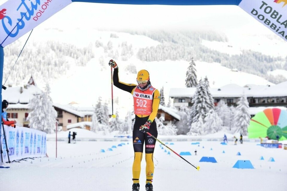 Svensk og russisk seier i Ski Classics, Emilie Fleten eneste norske på pallen Korsgren_vinner_Toblach-Cortina.jpg