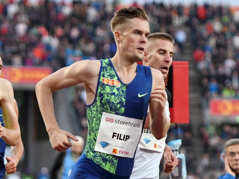 Filip Ingebrigtsen løp nesten fem sekunder raskere i London enn her på Bislett for fem uker siden. (Foto: Bjørn Johannessen) Filip Ingebrigtsen løp nesten fem sekunder raskere i London enn her på Bislett for fem uker siden. (Foto: Bjørn Johannessen)