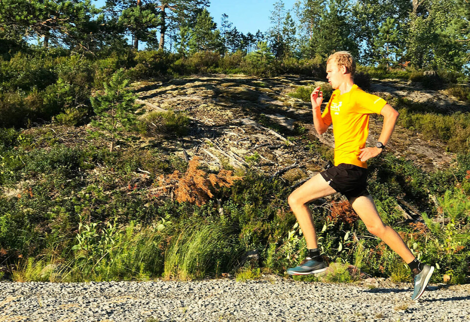 Om sommeren er det løping som gjelder for Haakon Kinneberg, enten det handler om trening eller konkurranse. (Foto: Per Ivar Jaksland) Haakon Kinneberg