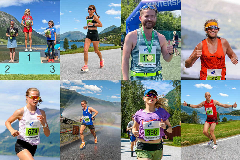 Det ble løpt både 10 km og hel- og halvmaraton under årets Jølstermaraton. Se alle bildene av deltakerne. (Fotomontasje: Arne Dag Myking) Det ble løpt både 10 km og hel- og halvmaraton under årets Jølstermaraton. Se alle bildene av deltakerne. (Fotomontasje: Arne Dag Myking)