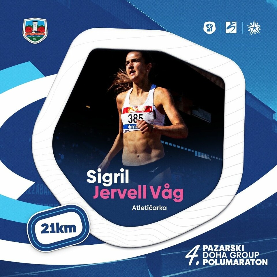 Andreplass til Sigrid Jervell Våg i Pazarski Halvmaraton i Serbia Sigrid-Jervell-Vaag-plakat.jpg
