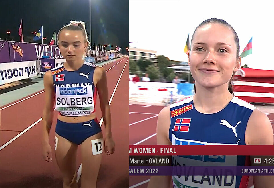 Det stod ikke på innsatsen for verken Malin Søtorp Solberg eller Marte Hovland, og de fikk med seg veldig nyttig mesterskapserfaring. (Foto: European Athletics' streamning) Det stod ikke på innsatsen for verken Malin Søtorp Solberg eller Marte Hovland, og de fikk med seg veldig nyttig mesterskapserfaring. (Foto: European Athletics' streamning)
