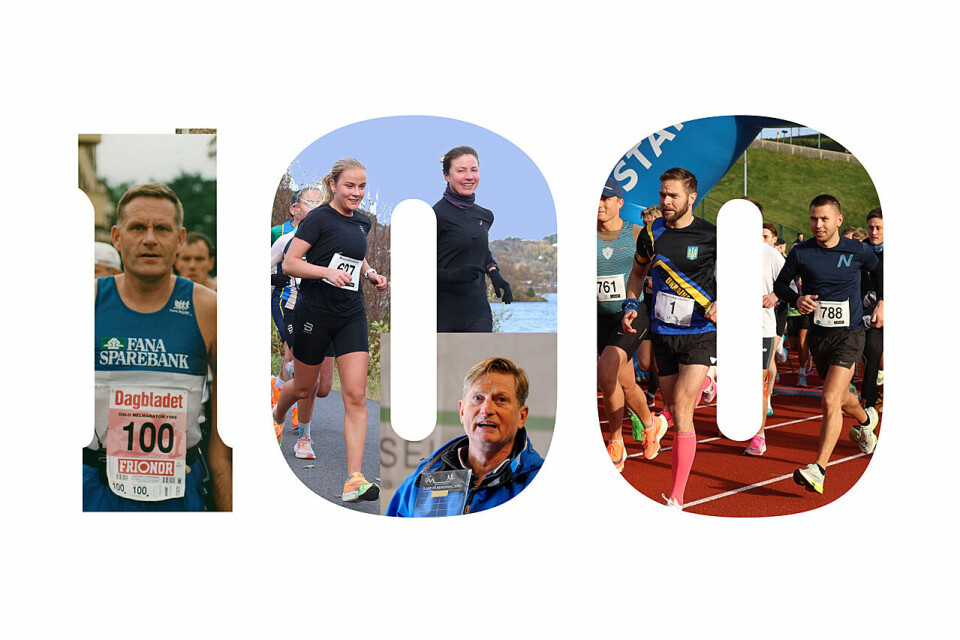 Hans Jakob Berntsen var en sentral inspirasjon for å arrangere regelmessige maratonløp i Bergen. I dag er Maratonkarusellen en oppegående jubilant som neste helg skal arrangere løp nummer 100. Morten Hauso er dagens styreleder. (Foto og montasje: Arne Dag Myking) Maratonkarusellens løp nummer 100.